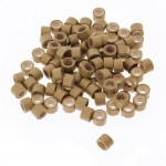 Inele microring cu silicon pentru extensii de par 100 bucati de 5mm Cod 19558 Blond inchis